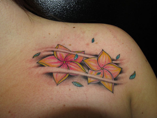 Windy Plumeria Tattoo