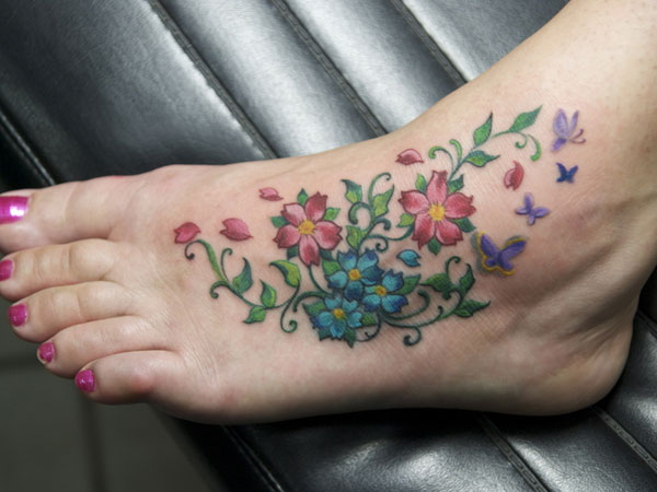 Cascading Floral Tattoo