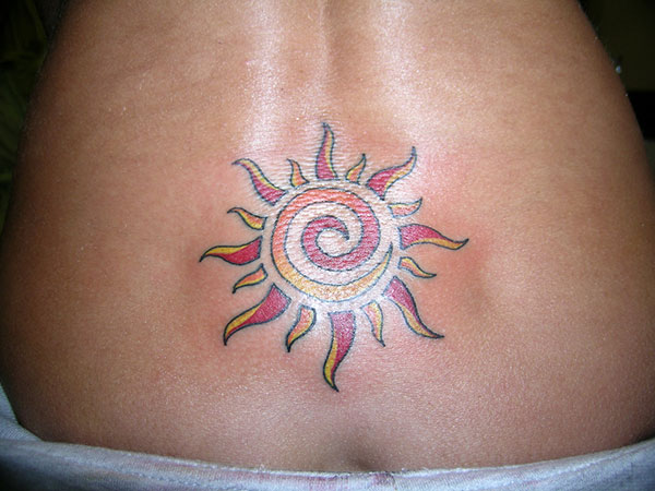 Lower Back Tattoo Sun