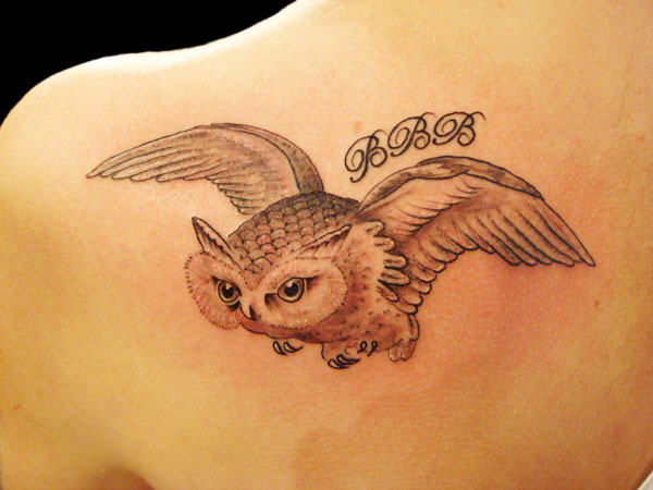 Tatouage de hibou de nuit