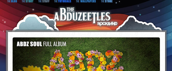 Le site Web Abduzeetles Rockband dans Fireworks