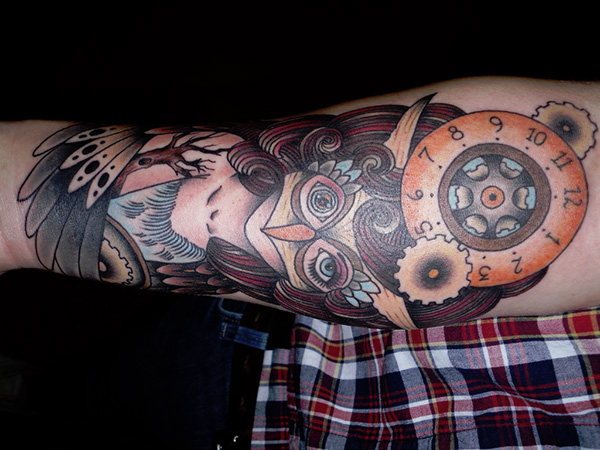 Clockwork Owl Tattoo