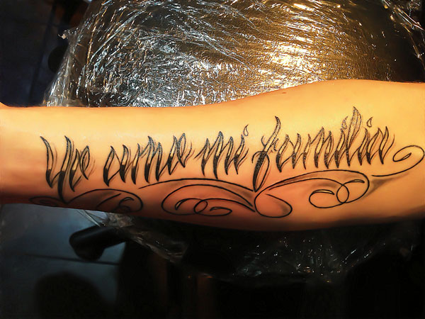 Flames Inspiration Word Tattoo