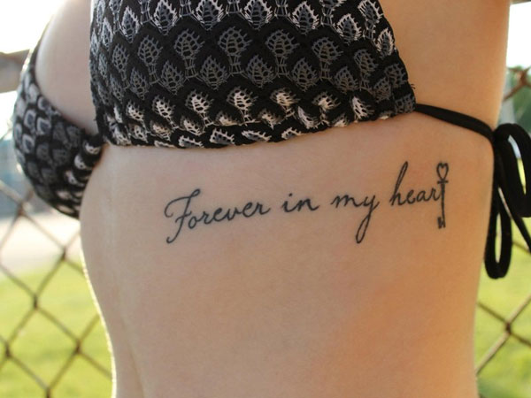 Heartkey Word Tattoo