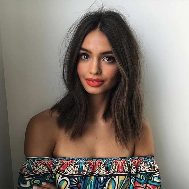 Ιδέα Straight Long Bob Haircut for Brunettes