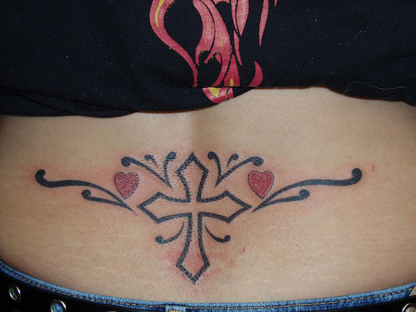 Τατουάζ Cross And Hearts