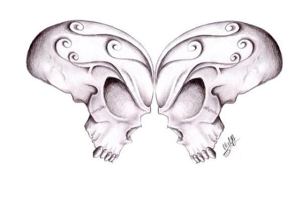 Τατουάζ Πεταλούδα κρανίου