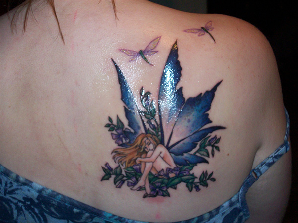 Tatouage Fée Ailes Bleues