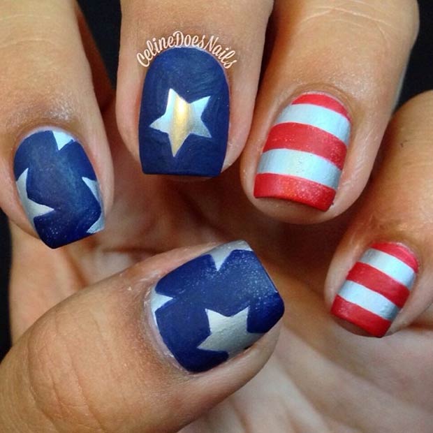 Patriotic Matte Nails