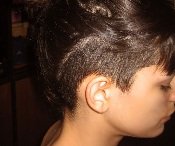 Brown Upswept Undercut