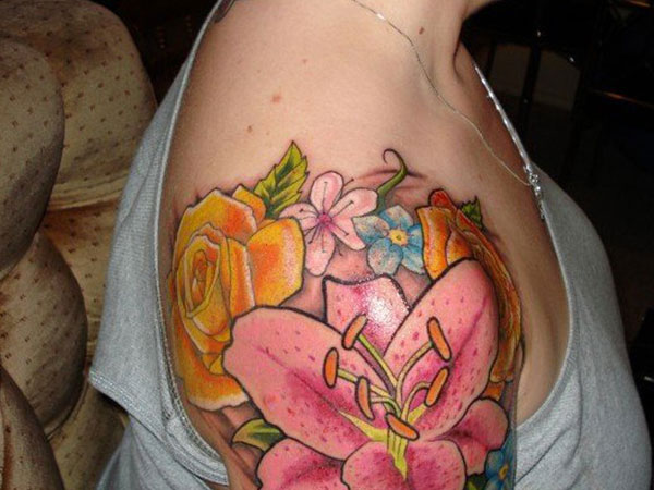 Collage De Tatouage De Fleurs