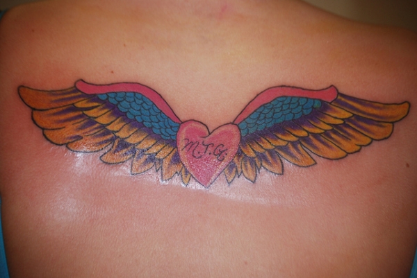 Personal Wings Heart Tattoo