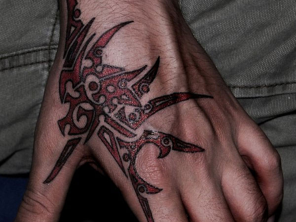 Cool Tribal Art Hand Tattoo