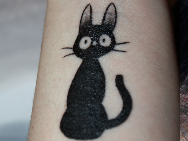 Αστείο μαύρο τατουάζ γάτας