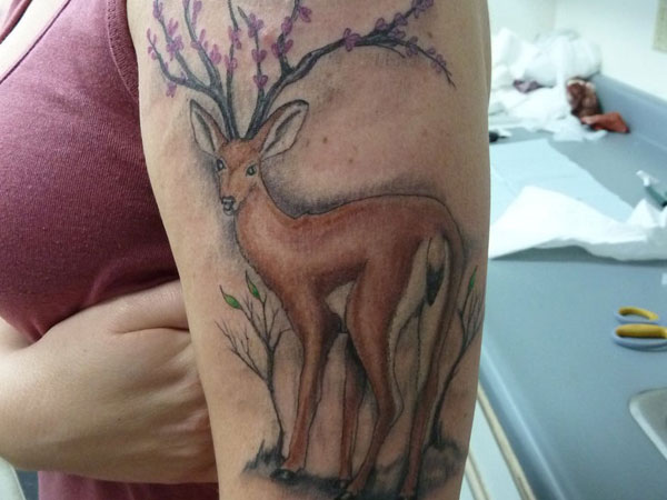 Tatouage De Cerf Arbre