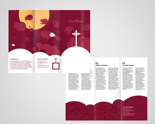 Brochure à trois volets de l'église locale