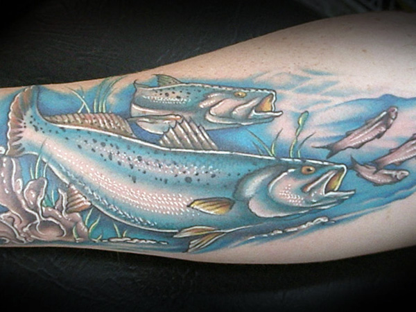 Tatouage double gros poisson