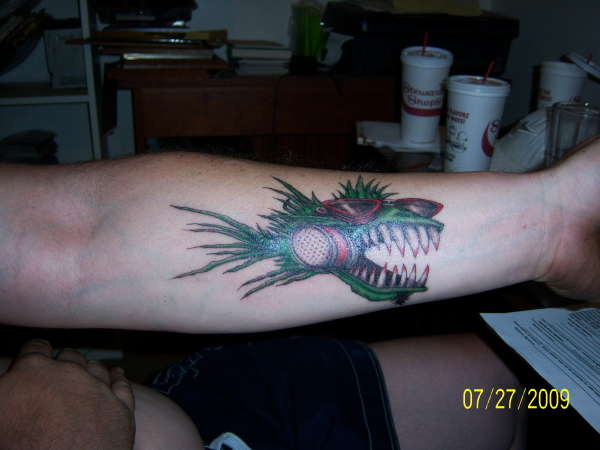 Tatouage de poisson effrayant