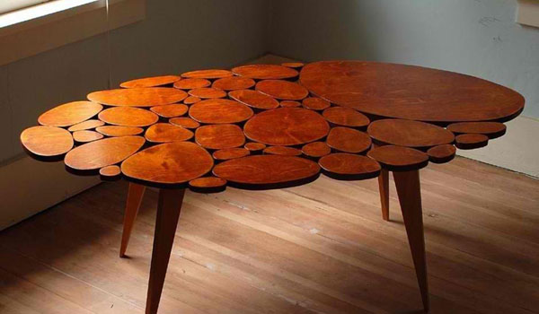 שולחן עיגול עץ מודרני