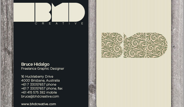 כרטיס ביקור בעיצוב BHD