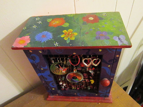 Boîte de rangement florale pour bijoux