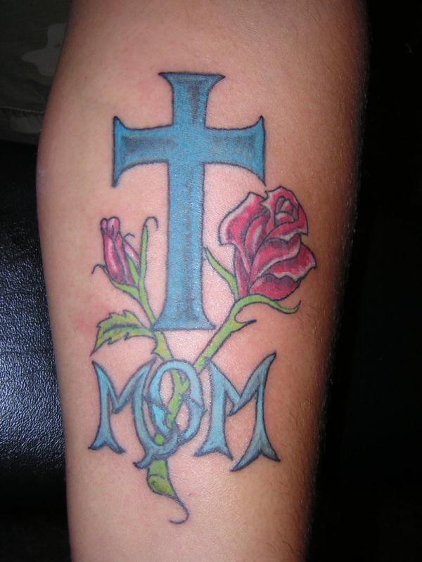 Tatouage Croix Bleue Maman