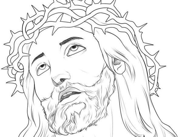 Dessin au trait Jésus