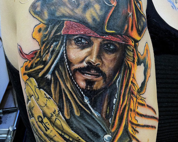 Portrait Pirate Tatouage