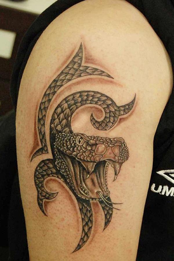 Cool Tribal Snake Tattoo