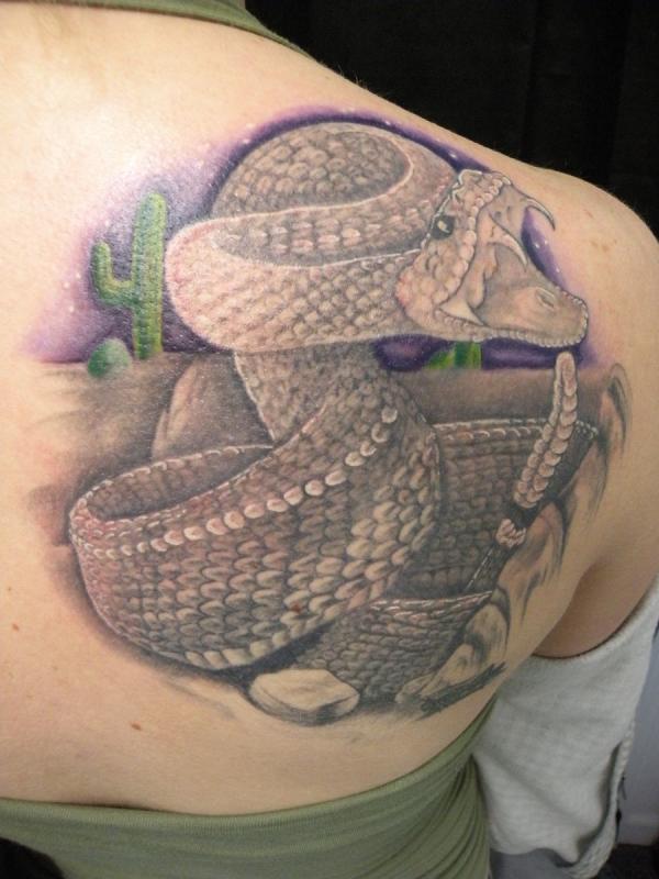 Dark Rattle Snake Tattoo
