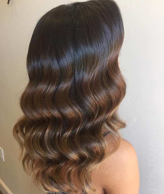 Απαλή Λεπτή Καφέ Μαλλιά Balayage