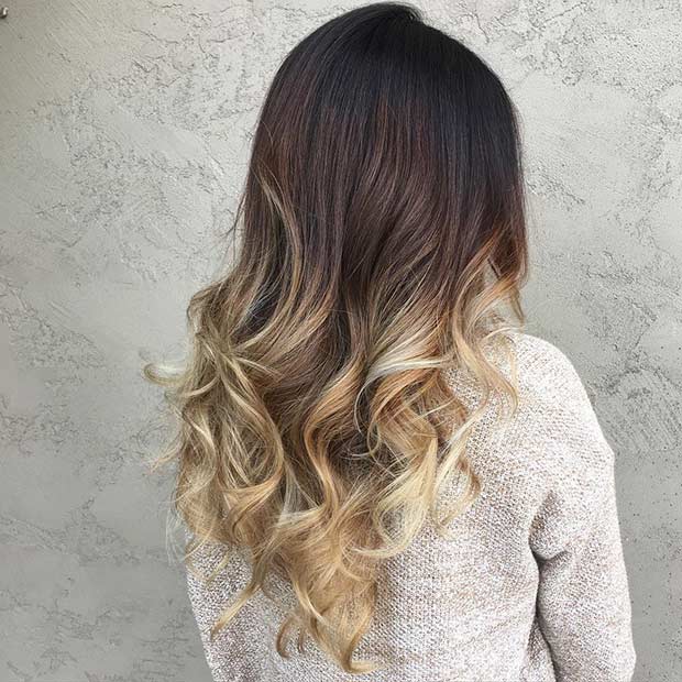 שיער בלונדיני Balayage Ombre