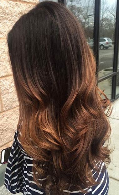 Points forts du balayage au caramel doré chaud