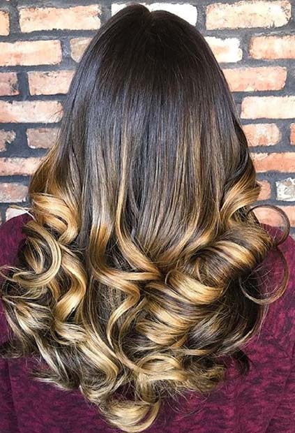 Golden Balayage Highlights