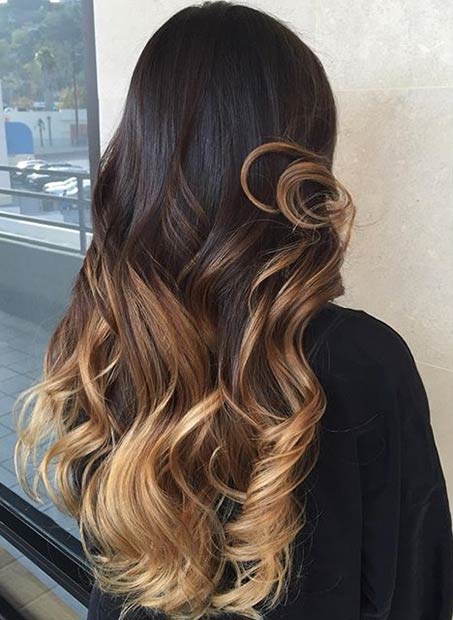 קרמל בלונד Balayage הדגשים לשיער כהה