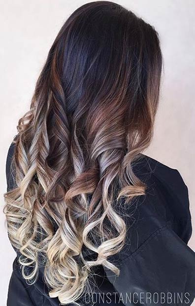 Μόκα και Ice Tone Balayage Highlights