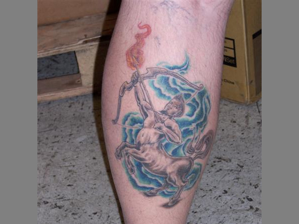 Calf Sagittarius Tattoo