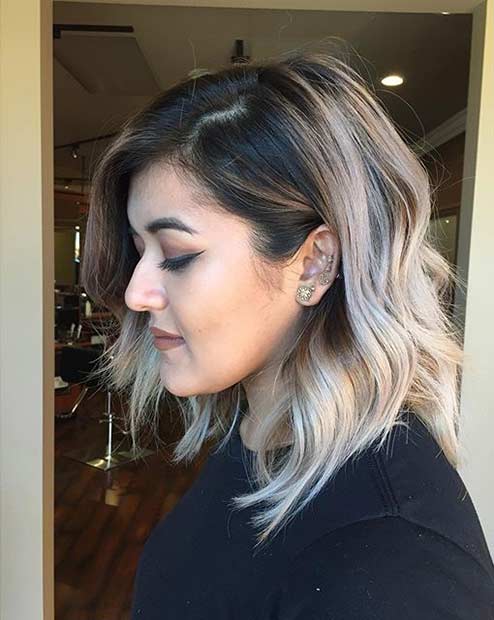 Ash Blonde Shoulder Length Bob Hairstyle