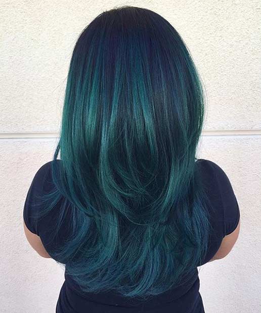 Jewel Tone Teal Mermaid Hair