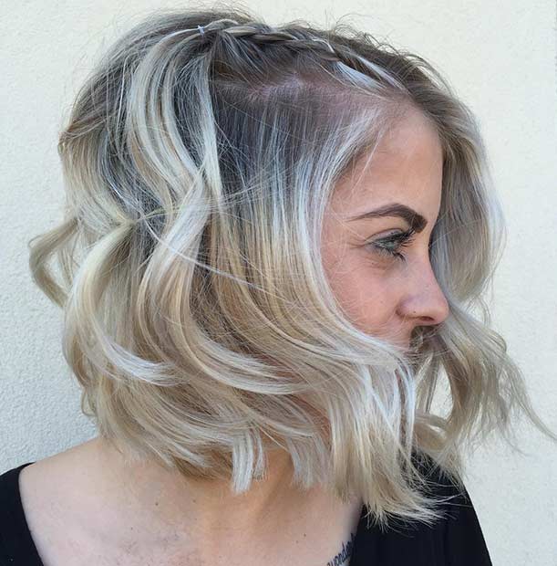 Wavy Blonde Balayage Bob Hairstyle