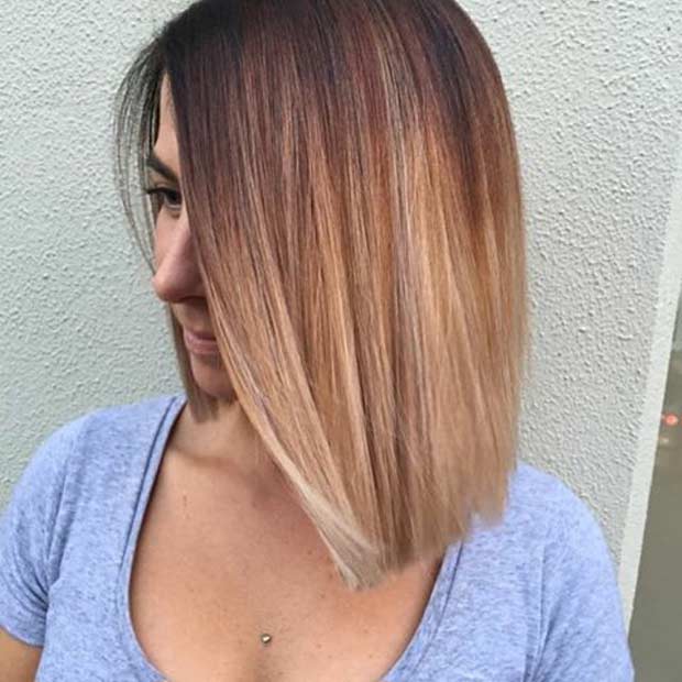 Sunset Balayage על תסרוקת בוב סטרייט