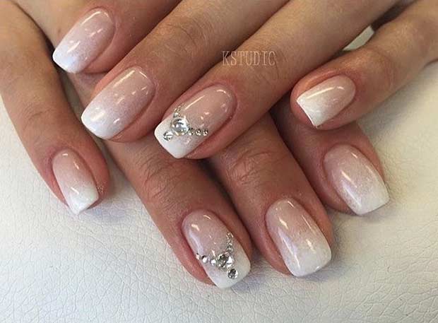 Ombre Wedding Nail Design