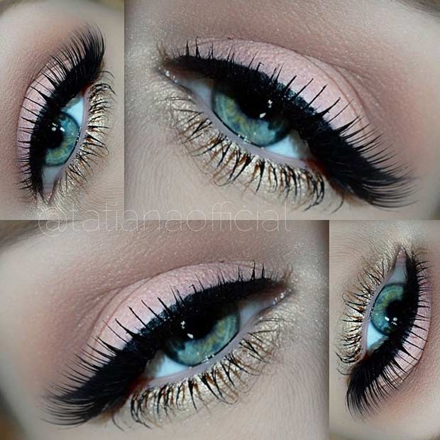 Μακιγιάζ Peachy Gold Eye forάξτε για μπλε μάτια