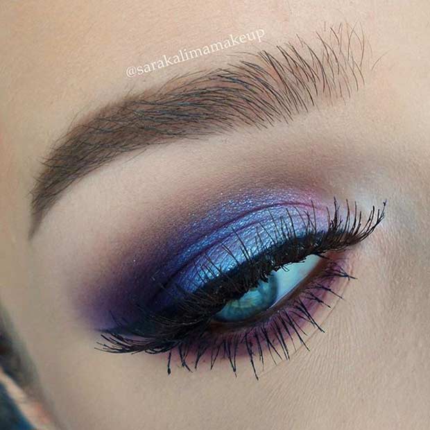 Maquillage pour les yeux bleus et violets Rechercher des yeux bleus