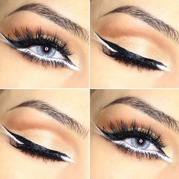 Maquillage pour les yeux Eyeliner noir et blanc