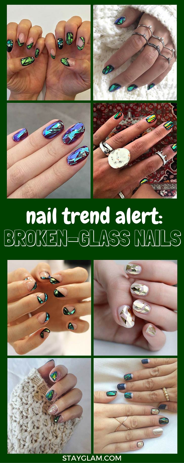 Broken Glass Nails Pinterest