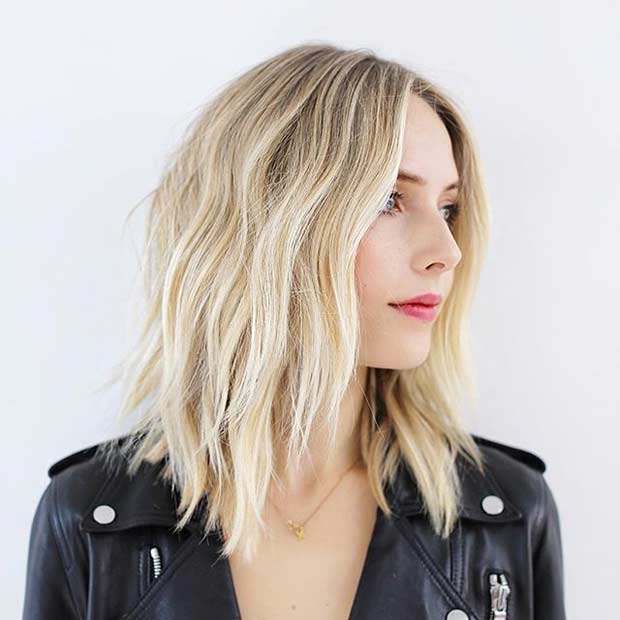 Blonde Lob with Layers