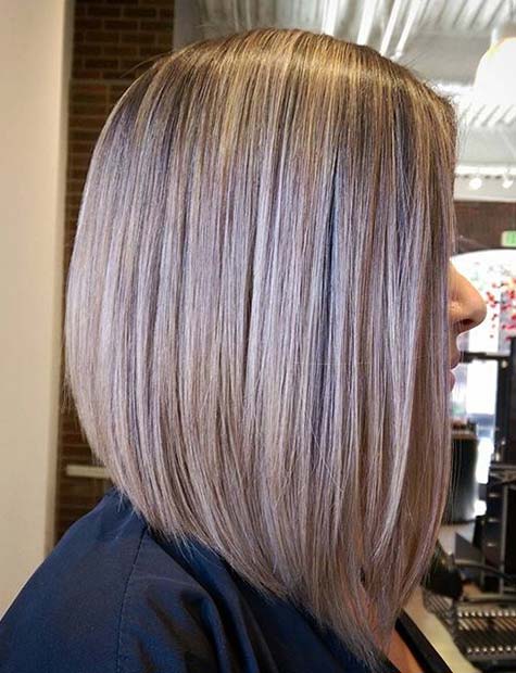 Lob Blond Beige Asymétrique Doux