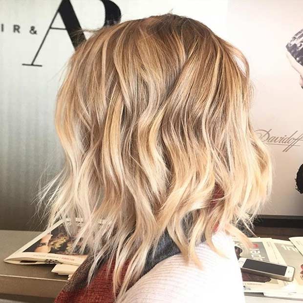 Layered Blonde Long Bob