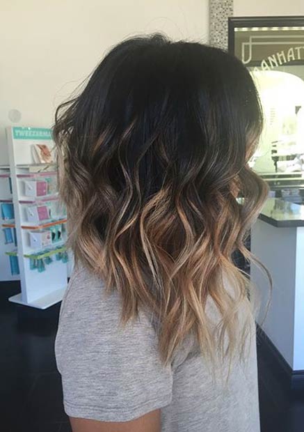 Κούρεμα ασύμμετρου Balayage Long Bob